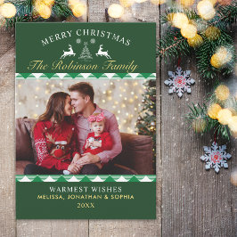 Invitación Festive Green Tartan Plaid Christmas Photo