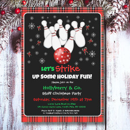 Invitación Festive Holiday Bowling Invitation