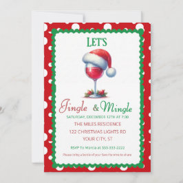 Invitación Festive Jingle and Mingle Holiday Cocktail Party