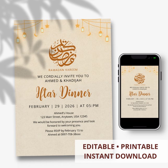 Invitación Festive Lantern Bunting Ramadan Iftar Invitation (Subido por el creador)