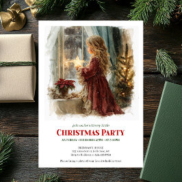 Invitación Festive little girl holding shining star printable