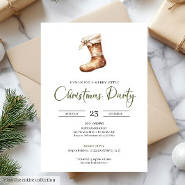 Invitación Festive Neutral Sage Light Brown Christmas Party