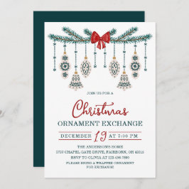 Invitación Festive Ornament Exchange Christmas Party