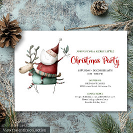 Invitación Festive Quirky Santa Watercolor Holiday Invitation
