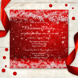 Invitación Festive Red Christmas Party Invitation