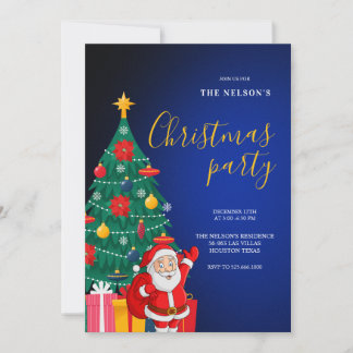 Invitación Festive Santa Christmas Party Invitation | Holiday