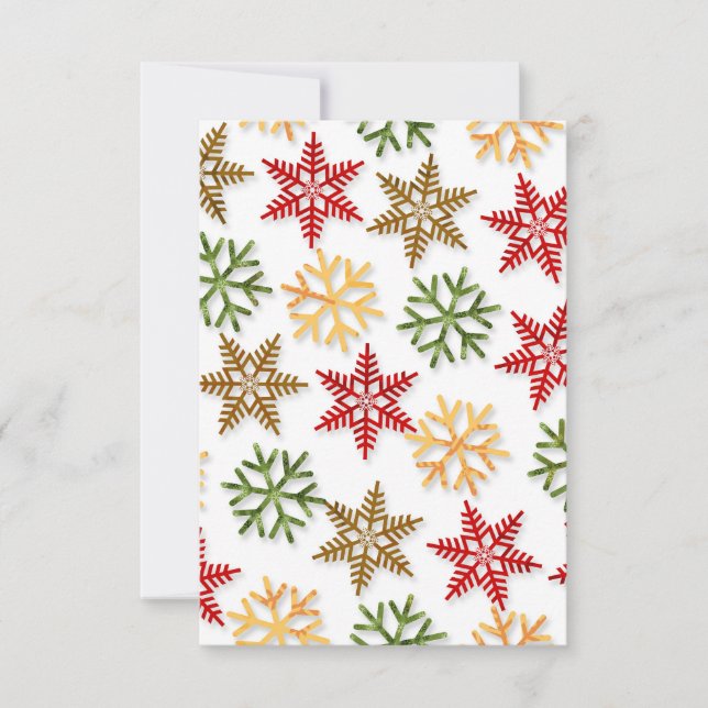 Invitación Festive Snowflake Medley White (Anverso)