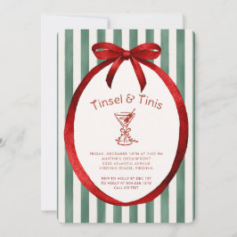 Invitación Festive Tinis and Tinsel Martini Christmas Party 