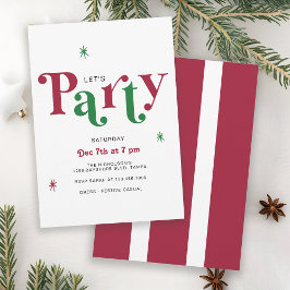 Invitación Festive Typography Let's Party Whimsical Holiday