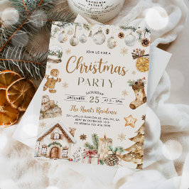 Invitación Festive Watercolor Christmas Party