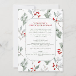 Invitación Festive Winter Gathering Invite - Elegant Holiday