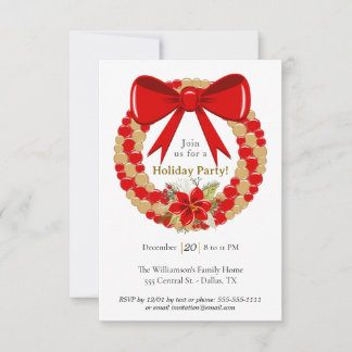 Invitación Festive Wreath Holiday