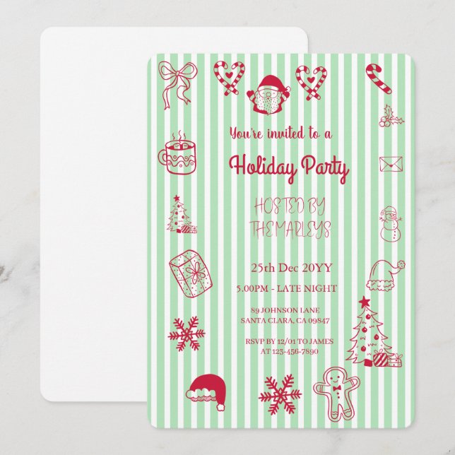 Invitación Festividad atraída por la mano (Anverso / Reverso)