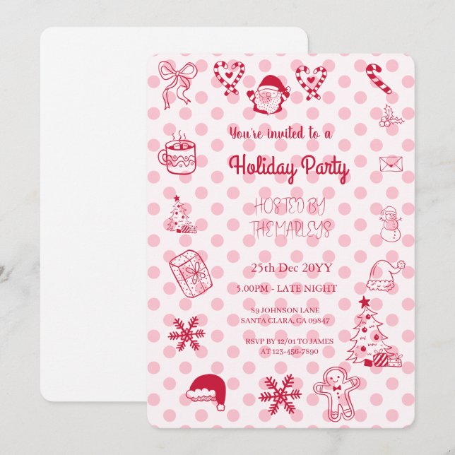 Invitación Festividad atraída por la mano (Anverso / Reverso)