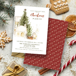 Invitación Festividad Boho Vintage Feliz Fiesta de Navidad