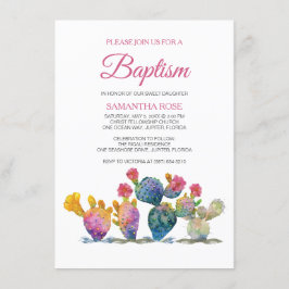 Invitación Festividad Cactus CHICA BAPTISM Fiesta