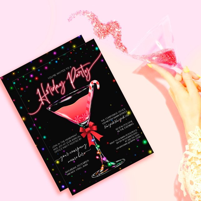Invitación Festividad Corporativa Candy Candy Martini con luz (Subido por el creador)