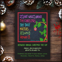 Invitación Festividad Cute Diversión Árbol de Navidad Hop