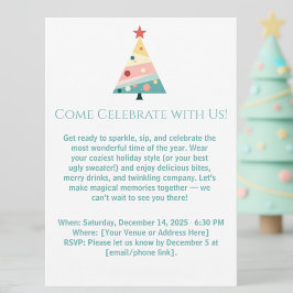 Invitación Festividad de árbol navideño moderno