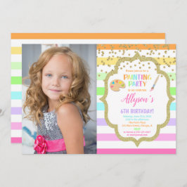 Invitación Festividad de arte pintada fiesta de cumpleaños fo