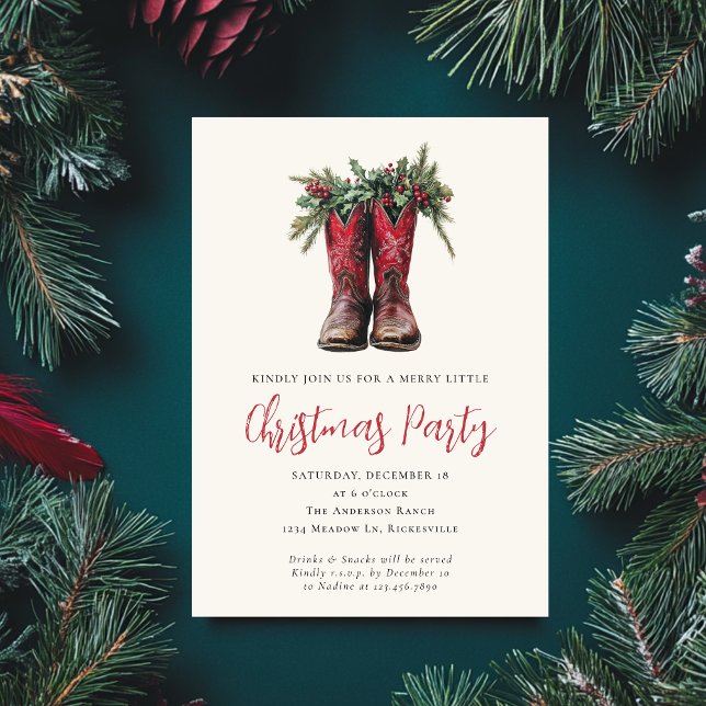 Invitación Festividad de boots Fiestas de Navidades occidenta (Subido por el creador)