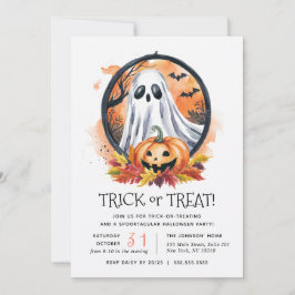 Invitación Festividad de calabaza fantasma o fiesta de Hallow