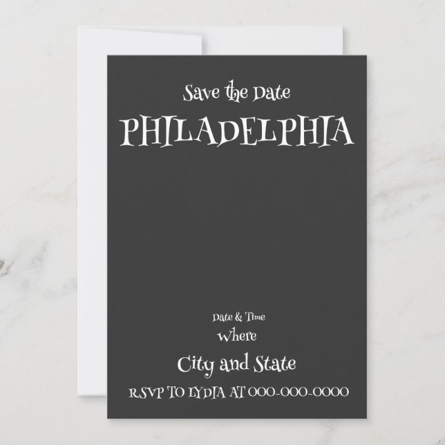 Invitación Festividad de celebración de Fiesta en PHILADELPHI (Anverso)