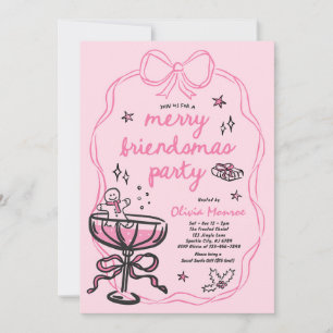 Invitación Festividad de cóctel de los Navidades Merry Friend
