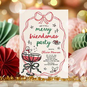 Invitación Festividad de cóctel de los Navidades Merry Friend