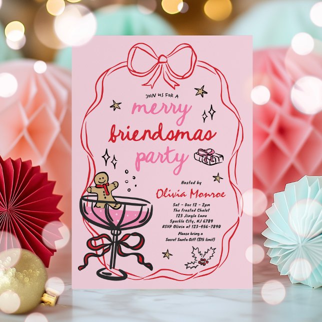 Invitación Festividad de cóctel de los Navidades Merry Friend (Subido por el creador)