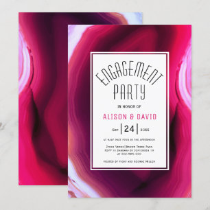Invitación Festividad de compromiso de boda de rebanada rosa