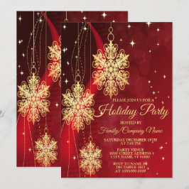 Invitación Festividad de copas de nieve doradas del Fiesta na