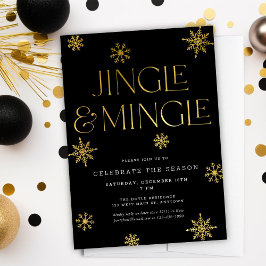 Invitación Festividad de copos de nieve de jingle y mingle Bl