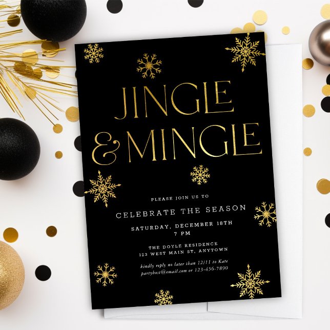 Invitación Festividad de copos de nieve de jingle y mingle Bl (Subido por el creador)