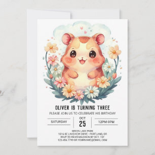 Invitación Festividad de cumpleaños de Hamster Magia