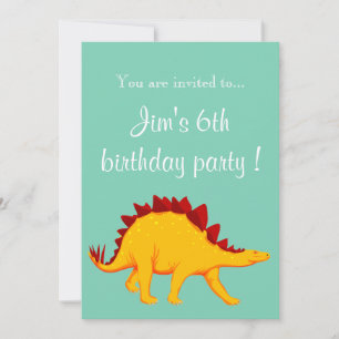 Invitación Festividad de cumpleaños de niños de Stegosaurus d
