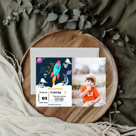 Invitación Festividad de cumpleaños del planeta del barco de 