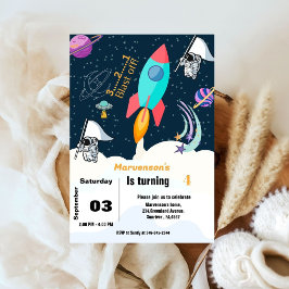 Invitación Festividad de cumpleaños del planeta del barco de 