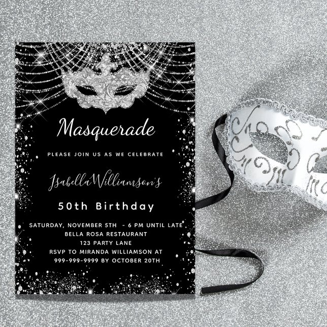 Invitación Festividad de cumpleaños del purpurina de plata ne (Subido por el creador)