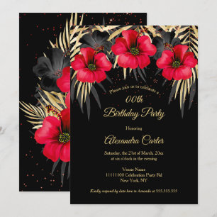 Invitación Festividad de cumpleaños floral de las palmas de o