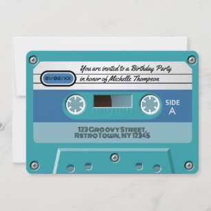 Invitación Festividad de cumpleaños Groovy Retro totalmente a