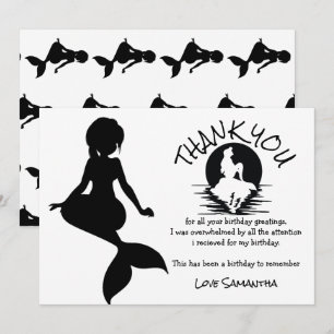 Invitación Festividad de cumpleaños negra de Sirena Gracias