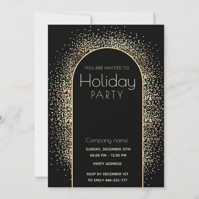 Invitación Festividad de feriado corporativo de confetti de o (Anverso)