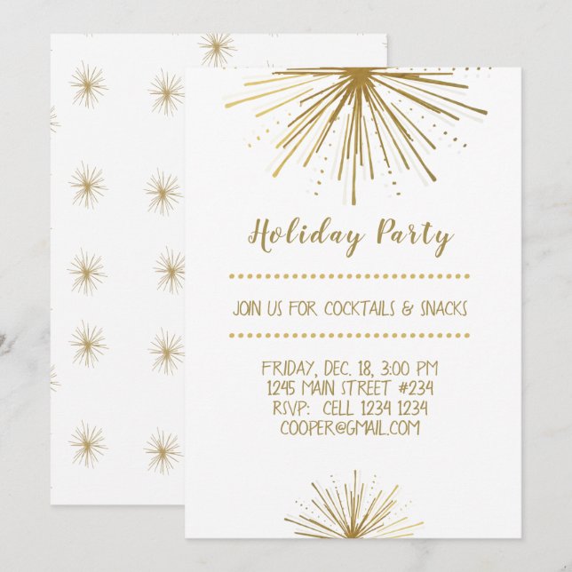 Invitación Festividad de fiesta de Fiesta de Año Nuevo (Anverso / Reverso)