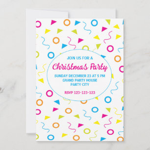 Invitación Festividad de Fiesta de Navidades de arte geométri