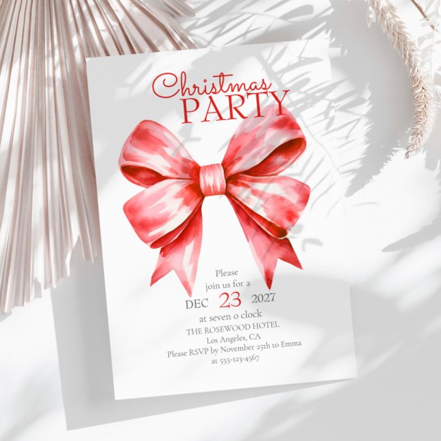 Invitación Festividad de Fiesta de Navidades Red Bow (Subido por el creador)