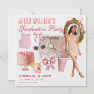 Invitación Festividad de graduación de fotos de collage de mo