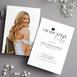 Invitación Festividad de graduación de fotos simple de escrit