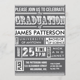 Invitación Festividad de graduación de posters modernos