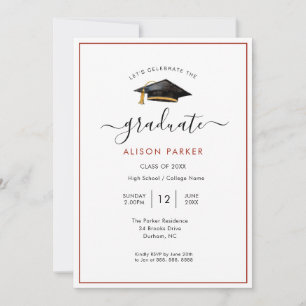 Invitación Festividad de graduación Fotografía simple moderna